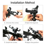 Universal Cell Phone Bicycle Rack Handlebar & Motorcycle Mount Holder GPS for devices 3.7 to 6.5 inches wide