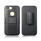 Armor rugged combo case with Kick-Stand & Belt Clip Holster & Tempered glass screen protector for iPhone 7 & 7 Plus